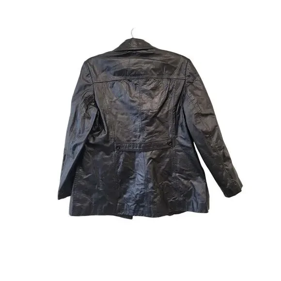 The Tannery by Montgomery Ward Black Leather Jacket - Picture 2 of 10